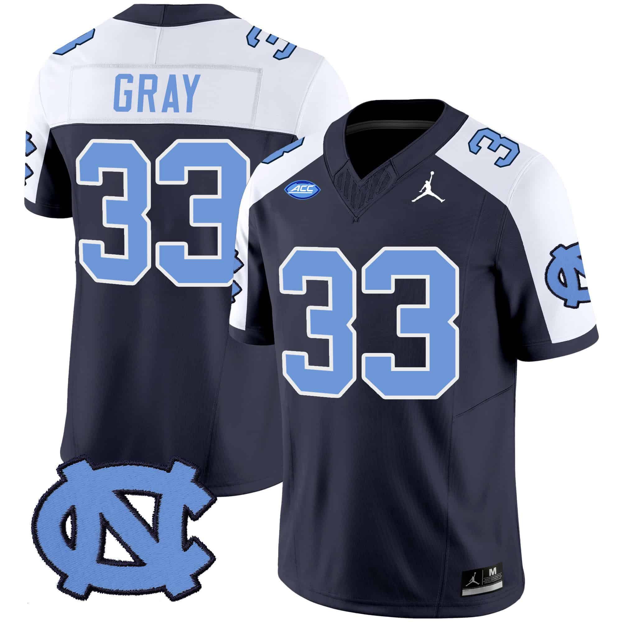 Men North Carolina Tar Heels #33 Gray Drak Blue 2024 Vapor Limited NCAA Jersey->indianapolis colts->NFL Jersey